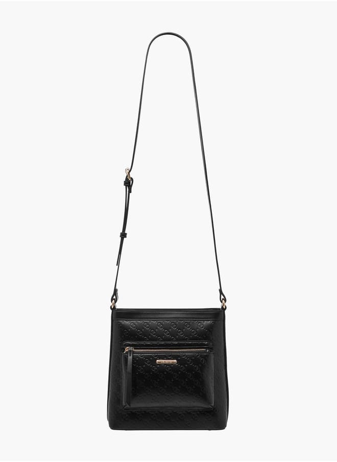 Celeste Women Monogram Embossed Crossbody Bag with Adjustable Strap  - Image 2