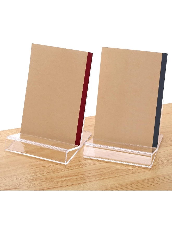 TPGP Acrylic Display Easel with 2.7'' Ledge, 2PC Clear Book Display Easel Holder, Display Stand for New Book Releases, Book Stand for Displaying Tablets, Magazines, Notebooks CDs, iPad, etc (A4 Size)  - Image 2
