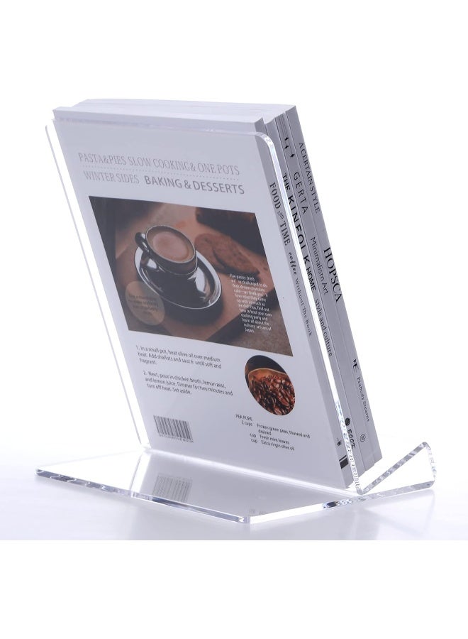 TPGP Acrylic Display Easel with 2.7'' Ledge, 2PC Clear Book Display Easel Holder, Display Stand for New Book Releases, Book Stand for Displaying Tablets, Magazines, Notebooks CDs, iPad, etc (A4 Size)  - Image 3