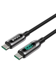BWOO Bwoo X275 100W Super Fast charging type C to type C data cable with Real time Digital Power Display, Nylon braided, Zinc-alloy shell, Automated power  - Image 4