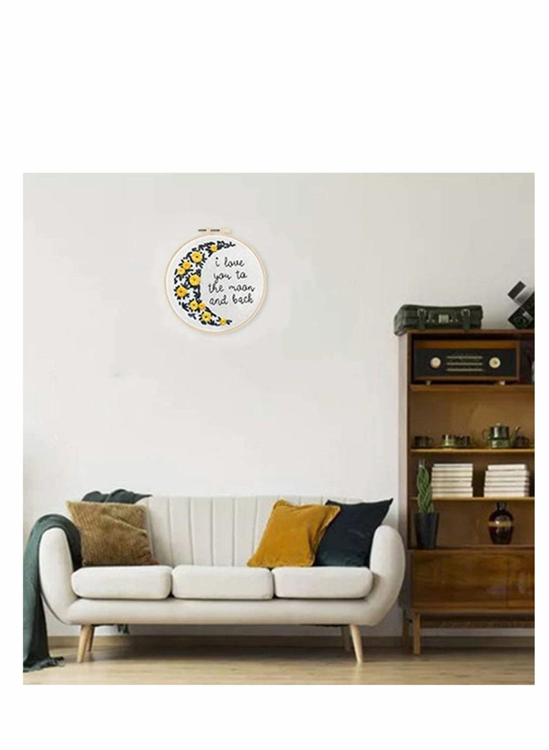 Excefore Embroidery Kit for Beginners Cross Stitch Kits DIY Stamped Embroidery Starters Set with Floral Pattern Instructions Embroidery Hoop and Color Threads for Adults Kids Beginners Wall Decor - Image 3