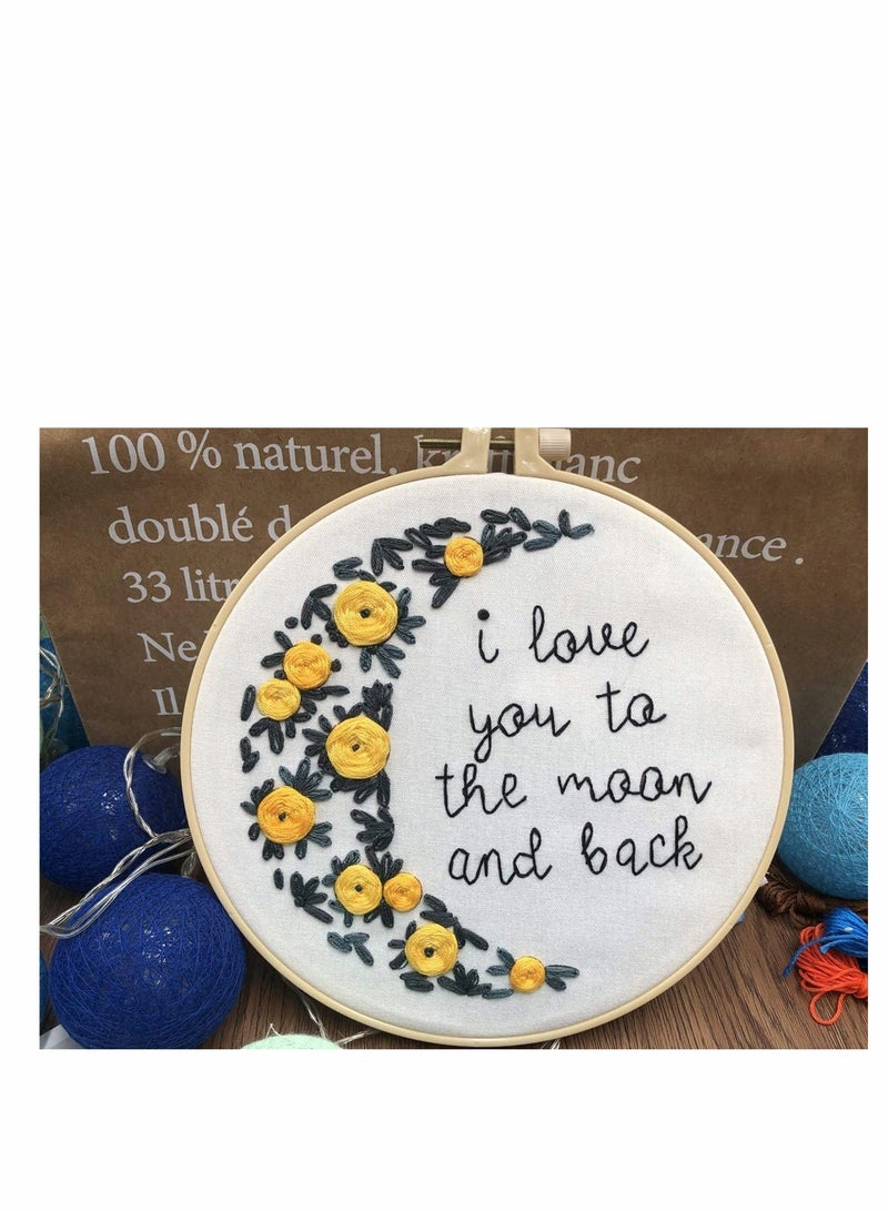 Excefore Embroidery Kit for Beginners Cross Stitch Kits DIY Stamped Embroidery Starters Set with Floral Pattern Instructions Embroidery Hoop and Color Threads for Adults Kids Beginners Wall Decor - Image 5