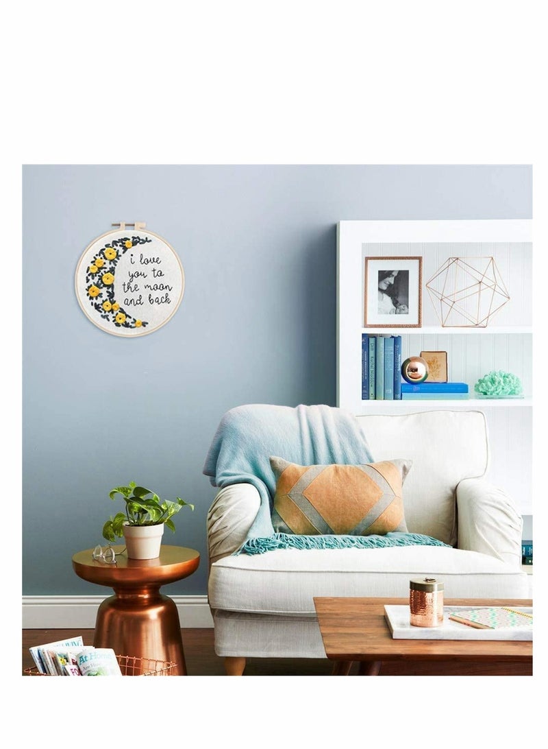 Excefore Embroidery Kit for Beginners Cross Stitch Kits DIY Stamped Embroidery Starters Set with Floral Pattern Instructions Embroidery Hoop and Color Threads for Adults Kids Beginners Wall Decor - Image 4