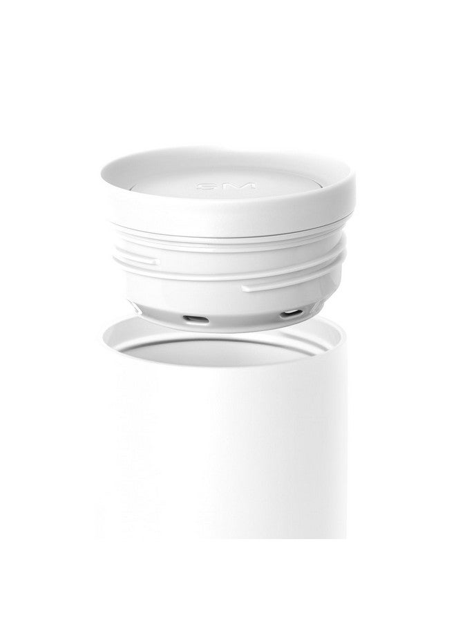 Simple Modern Travel Coffee Mug Tumbler with 360° Lid | Ceramic-Lined Insulated Stainless Steel Cold Brew Iced Coffee Cup Thermos | Gift for Women Men Her Him | Voyager Signature | 16oz | Winter White - Image 3