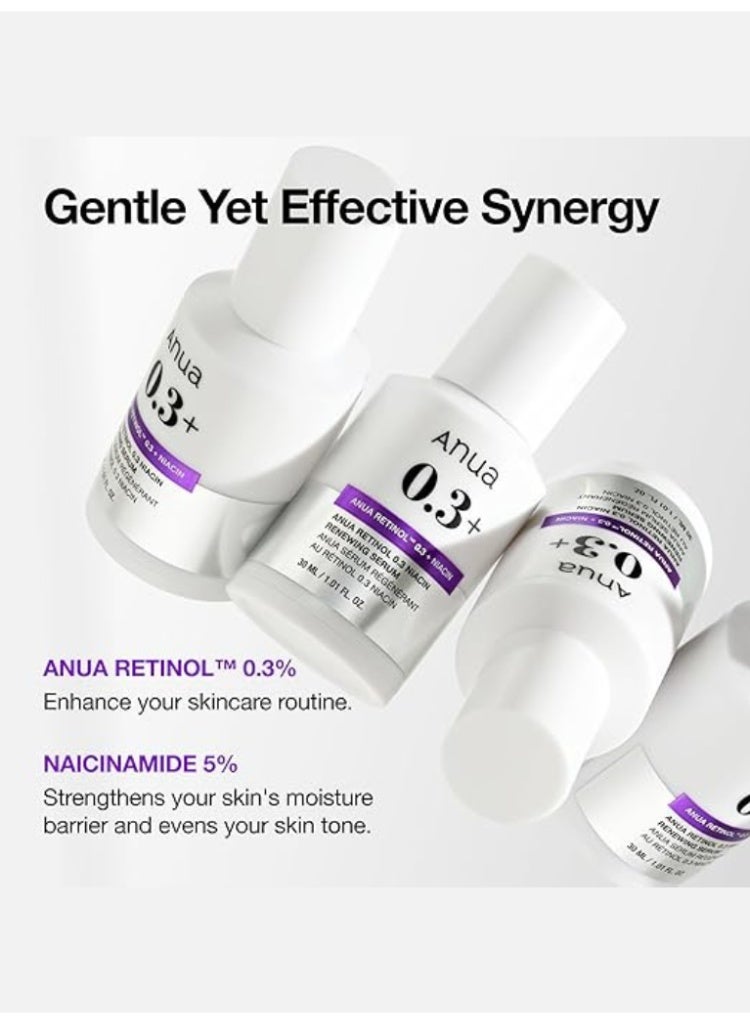 Anua 0.3% Retinol + Niacin Renewing Serum for Smoother Skin, Brightening Care & Fine Line Support 30mlml - Image 3