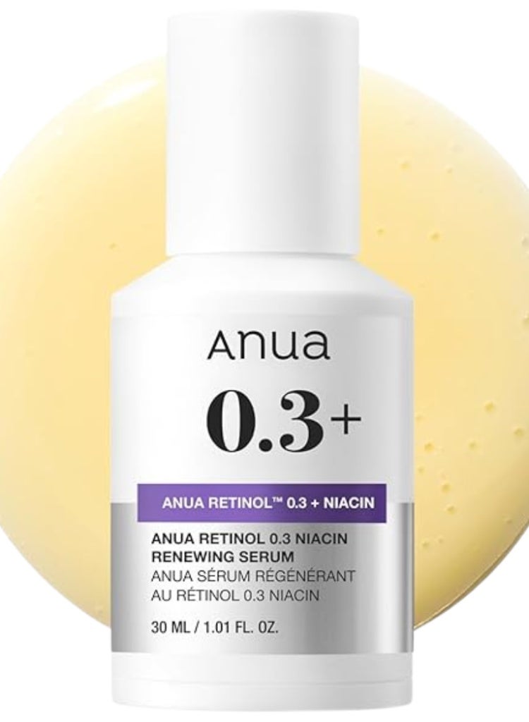 Anua 0.3% Retinol + Niacin Renewing Serum for Smoother Skin, Brightening Care & Fine Line Support 30mlml - Image 1
