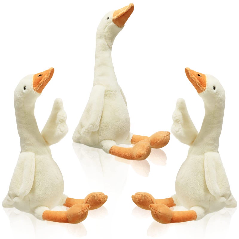 Sosation 3 Pieces 157 Silly Goose Plush Stuffed Animal ToySwan Stuffed AnimalWhite Fluffy Cute Goose Funny Duck Plush Swan Toys Gifts for Kids Home Birthday Favor - Image 3