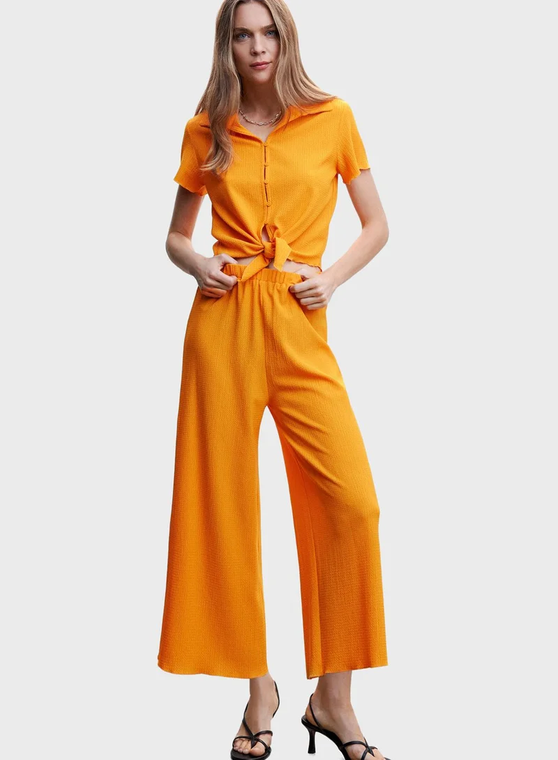 MANGO Wide Leg Pants