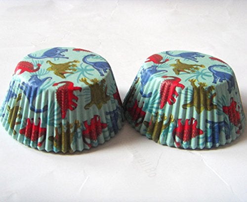 Lucky Star Dinosaur birthday Paper Muffin Cupcake Liners case Baking Cups 100 pcs,Standard Size 2x1.25inch (dinosaur) - Image 3