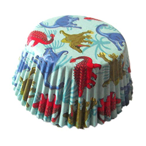 Lucky Star Dinosaur birthday Paper Muffin Cupcake Liners case Baking Cups 100 pcs,Standard Size 2x1.25inch (dinosaur) - Image 1