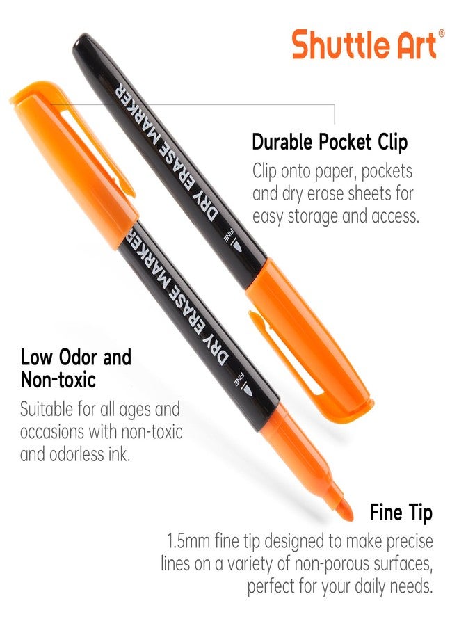 Shuttle Art 16 Colours Whiteboard Markers, Whiteboard Markers, Whiteboard Marker Fine Tip with Eraser, Erasable Markers for Schools, Home, Work - Image 4