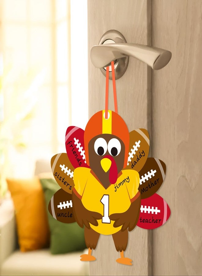 BeYumi 24 Sets Thanksgiving Foam Football Turkey Craft Kit DIY Give Thanks Rugby Turkey Handing Ornaments Decorations Fall Autumn Make A Turkey Craft for Kids Home School Classroom Party Activities - Image 4