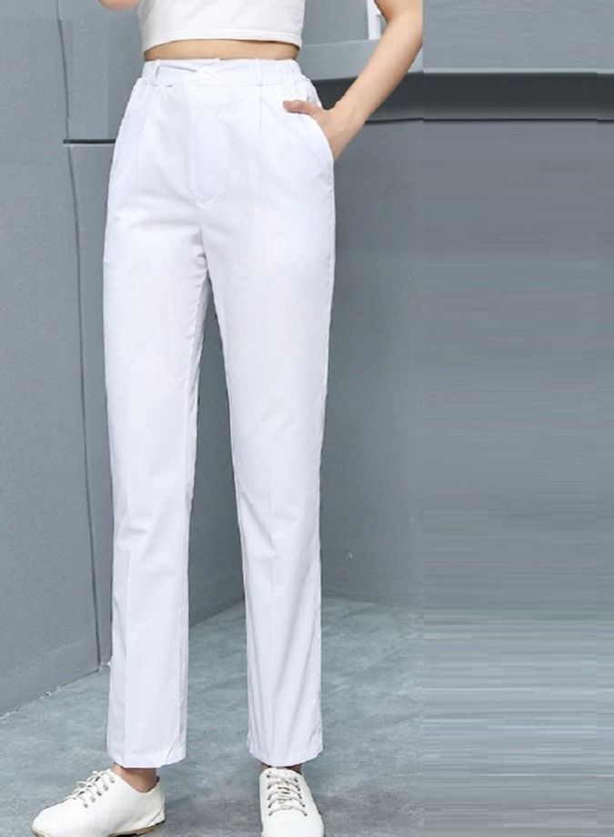 Gasin Medical Nurse Suit Pants White - Image 1