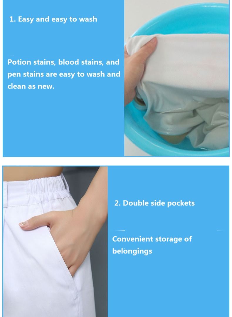 Gasin Medical Nurse Suit Pants White - Image 2