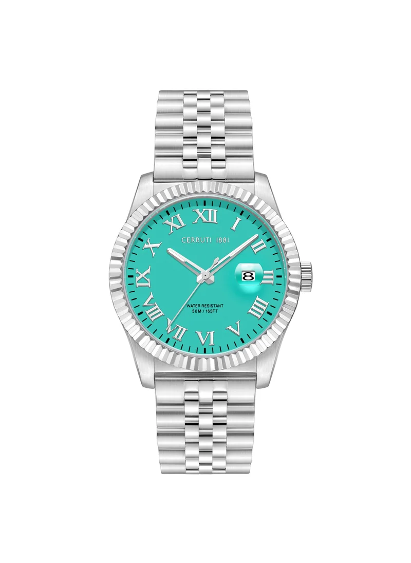 Baccio Men's 41mm Analog Quartz Watch with Tiffany Blue Dial & Stainless Steel Bracelet