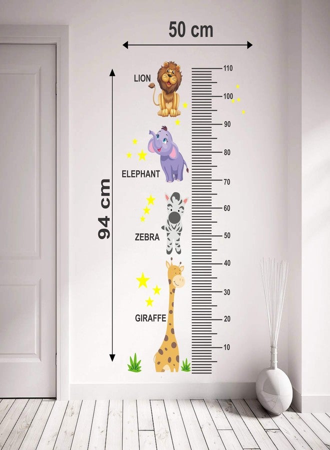 DECOR KAFE Kid's Height Chart Wall Sticker with Lion, Elephant, Zebra, Giraffe |PVC Vinyl, DIY Removable Peel and Stick Decal 'Covers H 94 cm x W 50 cm' - Image 3