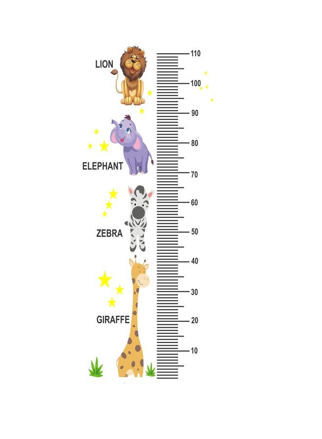 DECOR KAFE Kid's Height Chart Wall Sticker with Lion, Elephant, Zebra, Giraffe |PVC Vinyl, DIY Removable Peel and Stick Decal 'Covers H 94 cm x W 50 cm' - Image 2