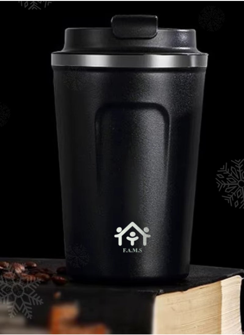 F.A.M.S Travel Coffee Mug Double Wall Insulated Stainless Steel with Leak-Proof Lid, Vacuum Insulated for Hiking, Camping & Traveling Hot Coffee on the G  - Image 1