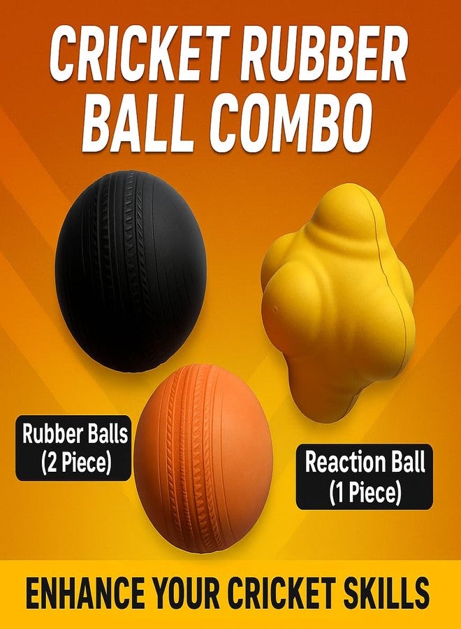 Nextage Cricket Rubber Balls Set Combo - Rubber Balls (2 Piece) and Reaction Ball (1Piece) Set - Enhance Your Cricket Skills - Image 3