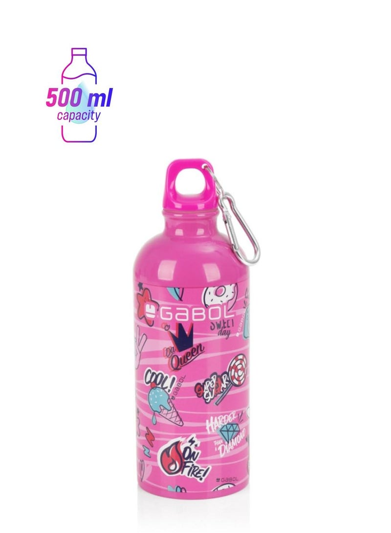 GABOL Gabol Sticker Kids Water Bottle for School, 500ml Kids water bottle stainless steel water bottle for kids, Double Wall Insulated Water Bottle - Image 1