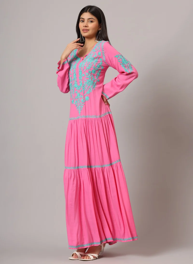 Alaya Hand Embroidered Lucknowi Chikankari Cotton Jalabiya-AL3942