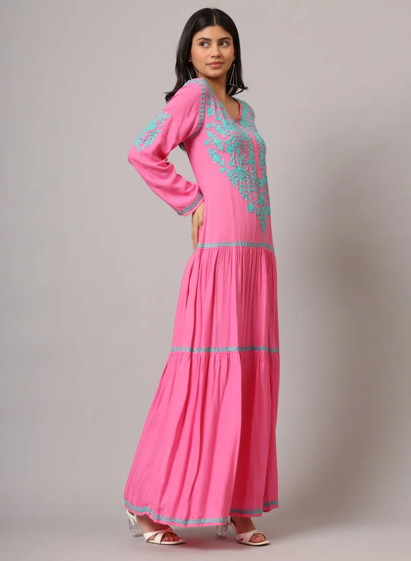 Alaya Hand Embroidered Lucknowi Chikankari Cotton Jalabiya-AL3942