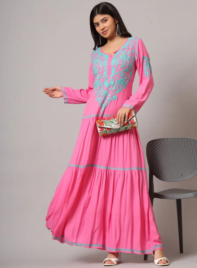 Alaya Hand Embroidered Lucknowi Chikankari Cotton Jalabiya-AL3942