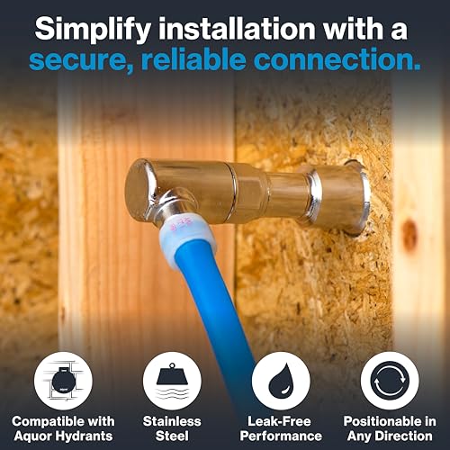 Aquor 1/2 inch PEX F1960 Expansion 90 Degree Elbow Stainless Steel Inlet, Pipe Fitting Accessory, Installation Part for Aquor House, RV, and Boat Hydrants - Image 2