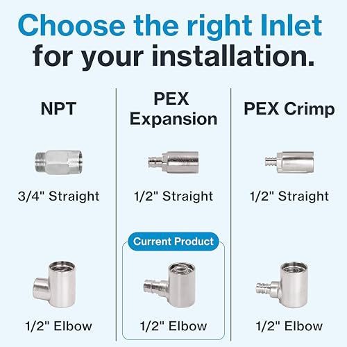 Aquor 1/2 inch PEX F1960 Expansion 90 Degree Elbow Stainless Steel Inlet, Pipe Fitting Accessory, Installation Part for Aquor House, RV, and Boat Hydrants - Image 3