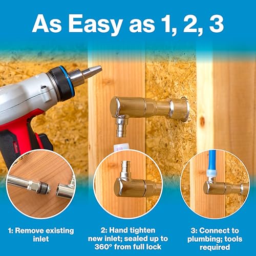 Aquor 1/2 inch PEX F1960 Expansion 90 Degree Elbow Stainless Steel Inlet, Pipe Fitting Accessory, Installation Part for Aquor House, RV, and Boat Hydrants - Image 5