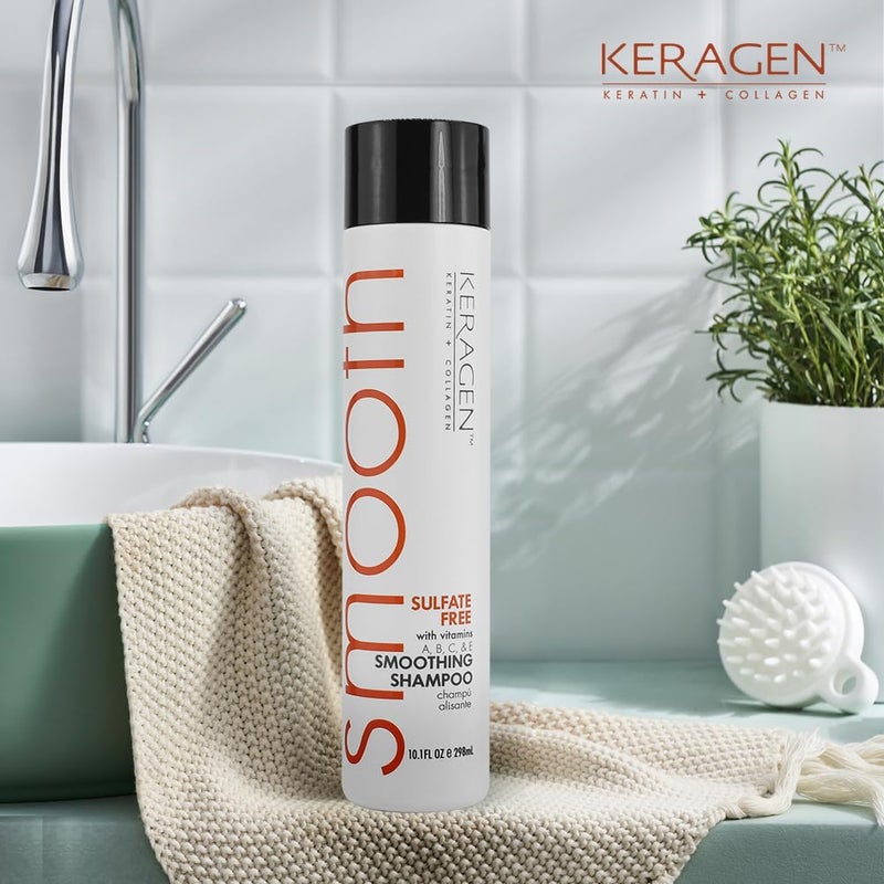 KERAGEN - Smoothing Shampoo with Keratin and Collagen for All Hair Types, Sulfate Free - Moisturizes, Strengthens, Protects Color and Repair - Panthenol, Vitamins, and Jojoba Oil - Image 2