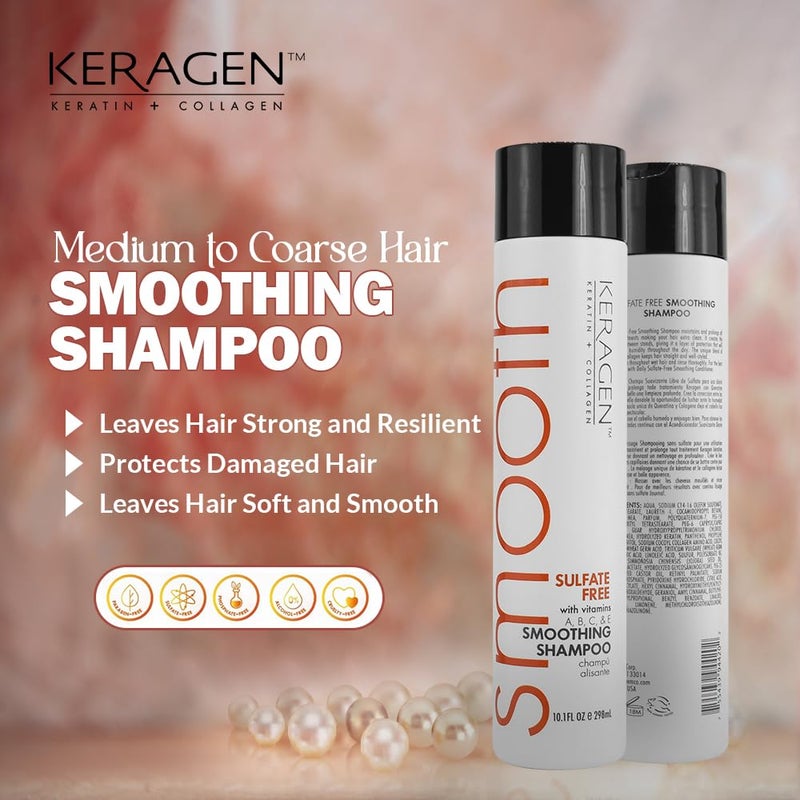 KERAGEN - Smoothing Shampoo with Keratin and Collagen for All Hair Types, Sulfate Free - Moisturizes, Strengthens, Protects Color and Repair - Panthenol, Vitamins, and Jojoba Oil - Image 5