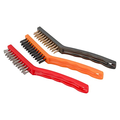 Freshome Cleaning Medium 8.25 inch Wire Brush Set of 3 for utensils / hard substances / metal / acid wash / metal bristles 3 pc Pack - Image 1