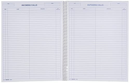 Rediform Call Register Book, Spiral Binding, 11" x 8.5", 100 Pages, 37 Messages Per Page (RED50111) (50111) - Image 2