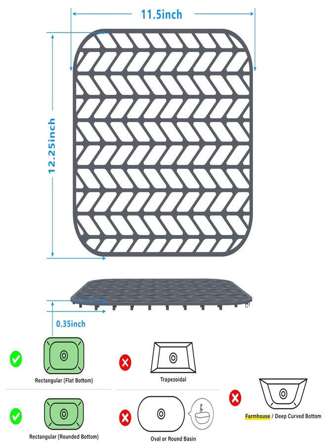 JIUBAR sink protectors for kitchen sink-12”13”16”18”19”24”26”28”29”sink mat-kitchen sink mats for Protection of Stainless Steel Sink with dish drying mat (12.25”X11.5”2 PCS Grey) - Image 2