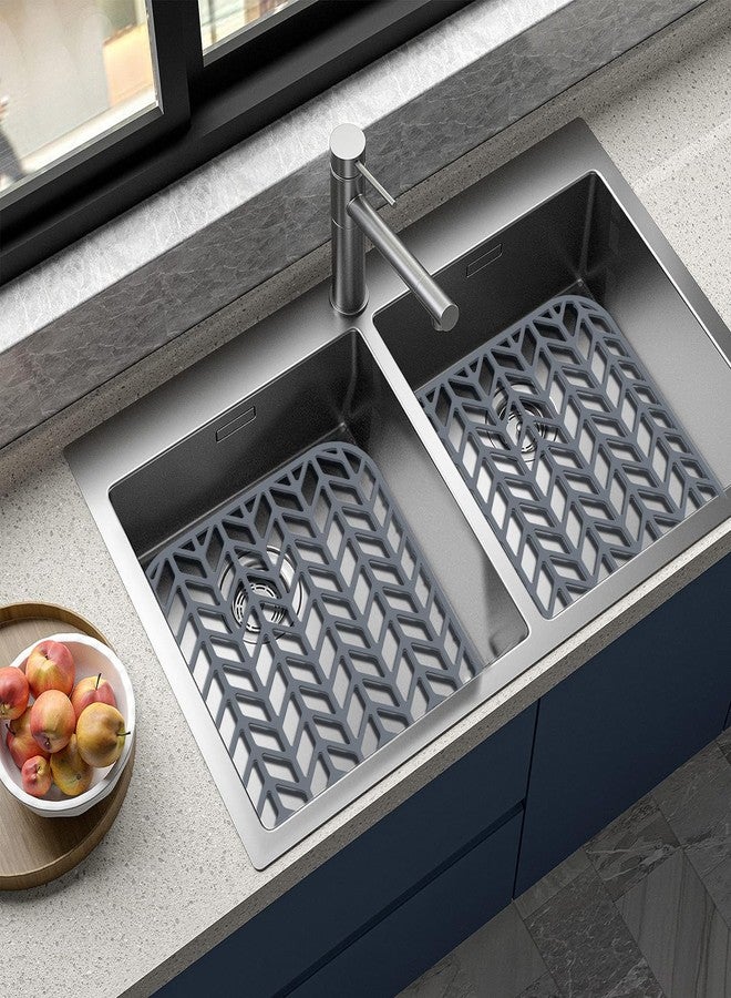 JIUBAR sink protectors for kitchen sink-12”13”16”18”19”24”26”28”29”sink mat-kitchen sink mats for Protection of Stainless Steel Sink with dish drying mat (12.25”X11.5”2 PCS Grey) - Image 4