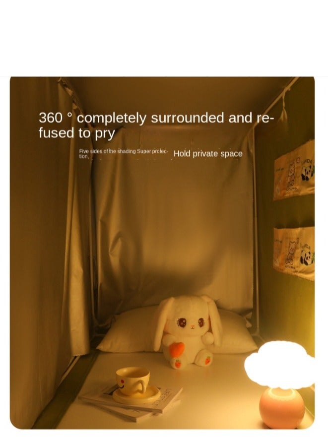 Y&D خيمة مظلة السرير ستارة تعتيم ستارة خيمة سرير فردية ستارة تظليل قماشية للطلاب مظلة سرير ناموسية نوم الطلاب حماية الخصوصية - Image 3