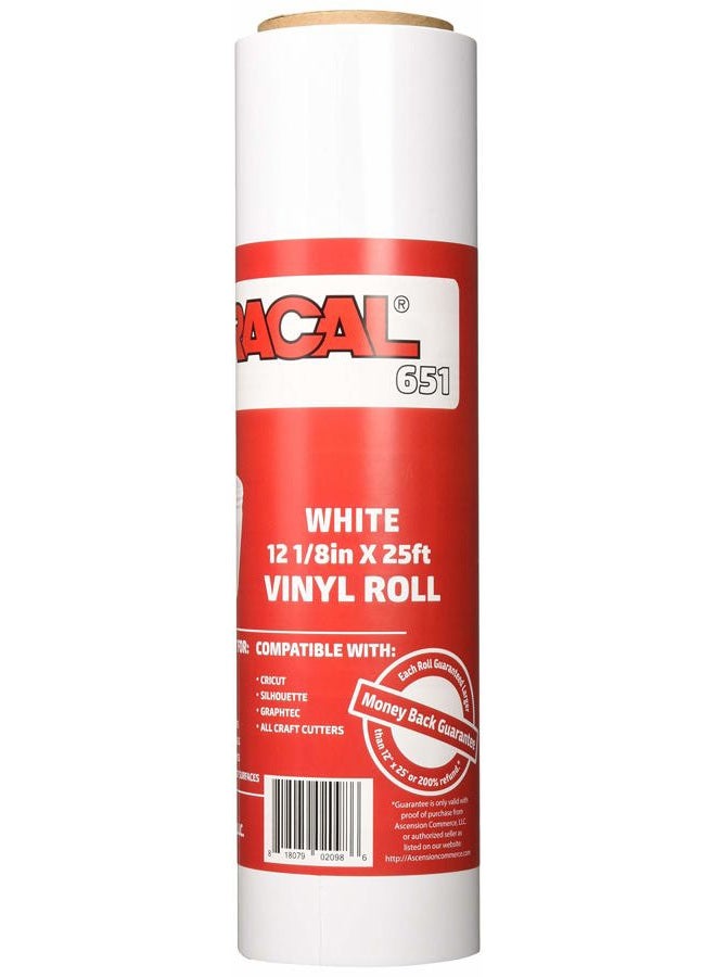 ORACAL لفة 12.125" × 25 قدم من فينيل الحرف الأبيض 651 - على قلب 2.5" - فينيل لاصق لآلات كريكوت وسيلويت وكاميو - تشطيب لامع - خارجي ودائم - Image 2