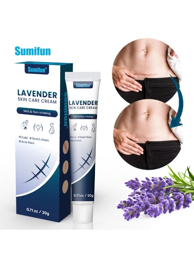 Sumifun كريم إزالة الندوب 20 جرام، كريم العناية بالبشرة باللافندر، كريمات إصلاح الندوب للحروق، علامات التمدد، ندوب حب الشباب والندوب القديمة مع infusion اللافندر المهدئ لاستعادة البشرة - Image 2