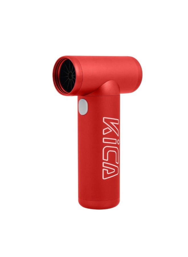 KiCA Portable Fan Red, 86000 RPM High-Speed Air Blower, 11.5 m/s Airflow, Lightweight Compact Design, Manual & Power Modes, Multi-Purpose Dust Cleaner, Dryer & Inflator - Image 1