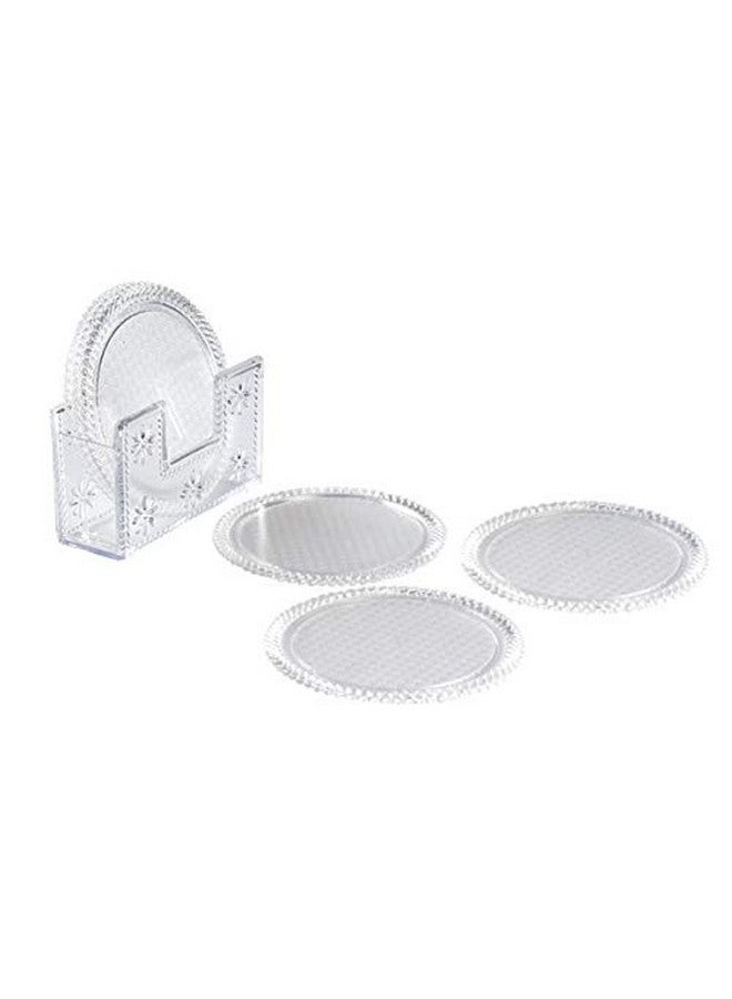 aaKaR Plastic - Tea Style (Clear) - Coaster With Stand - Set Of 6 - Image 3