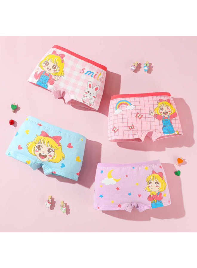 2026 New Girls' Underwear Pure Cotton Boxer Shorts For Girls Children's Shorts Cartoon All-cotton Class A Baby Girl Underwear