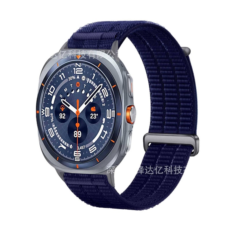 سوار ساعة ذكية سوار نايلون حلقي متوافق باللون Starlight قابل للتعديل مع Samsung Galaxy Watch Ultra بملاءمة قابلة للتعديل وحزام بديل - Image 5