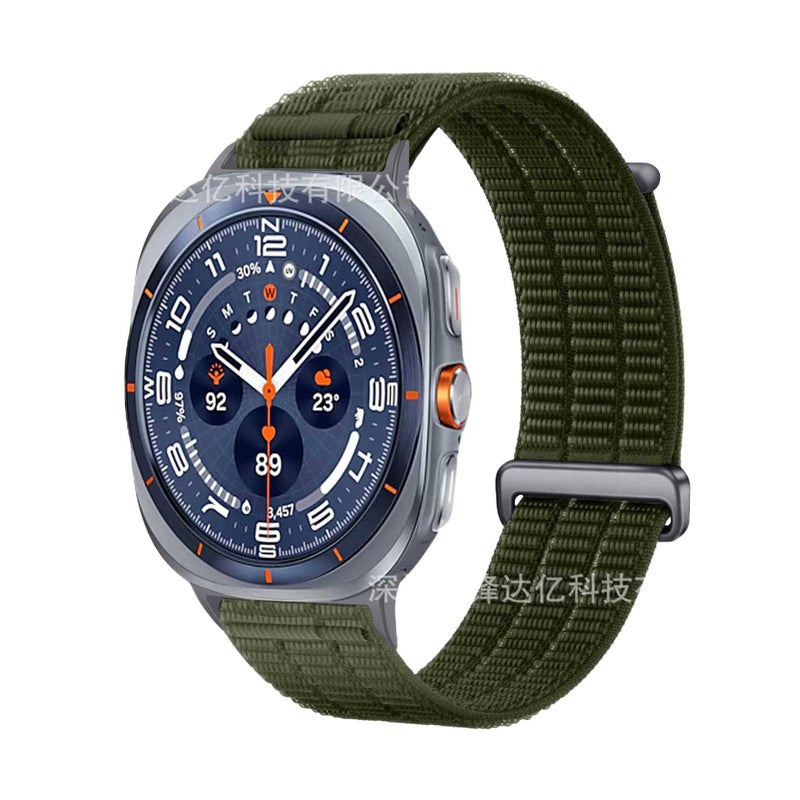 سوار ساعة ذكية سوار نايلون حلقي متوافق باللون Starlight قابل للتعديل مع Samsung Galaxy Watch Ultra بملاءمة قابلة للتعديل وحزام بديل - Image 1