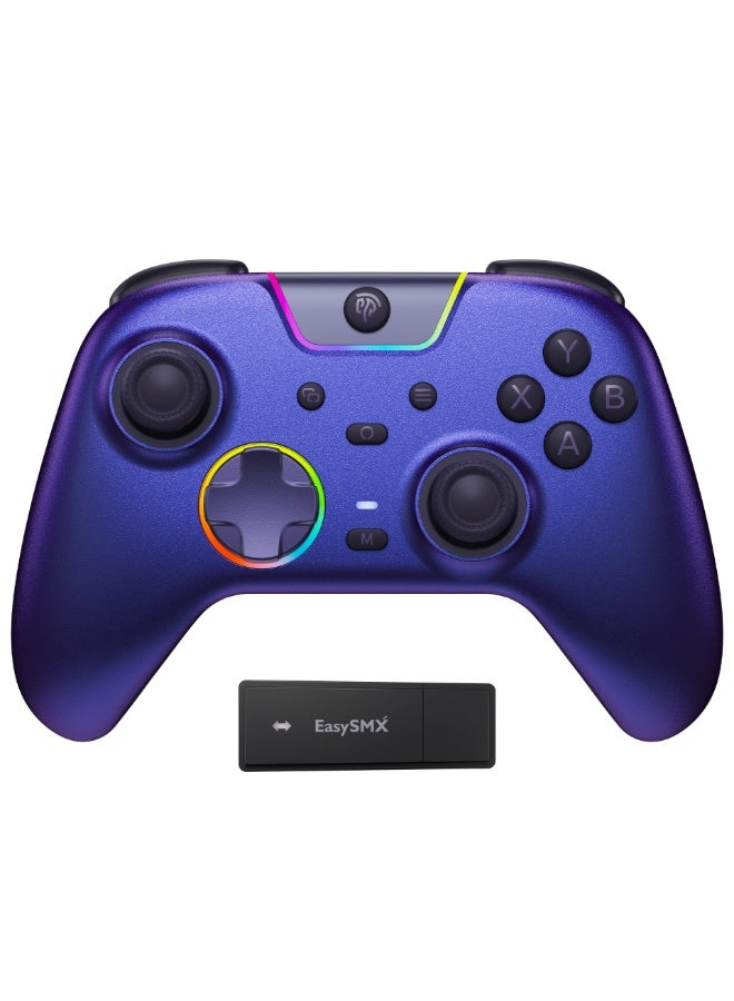 general Professional Gamepad EasySMX X05Pro Wireless Game Controller for PC/Switch/Steam/iOS/Android/Android TV BOX with Dual-Mode Impulse Triggers, Hall Joysticks, Ergonomic Skin-Like Grip, Quiet-Touch Low-Noise Buttons, 1000Hz Polling, 2 Programmable Buttons, RGB, 1000mAh Battery - Image 1