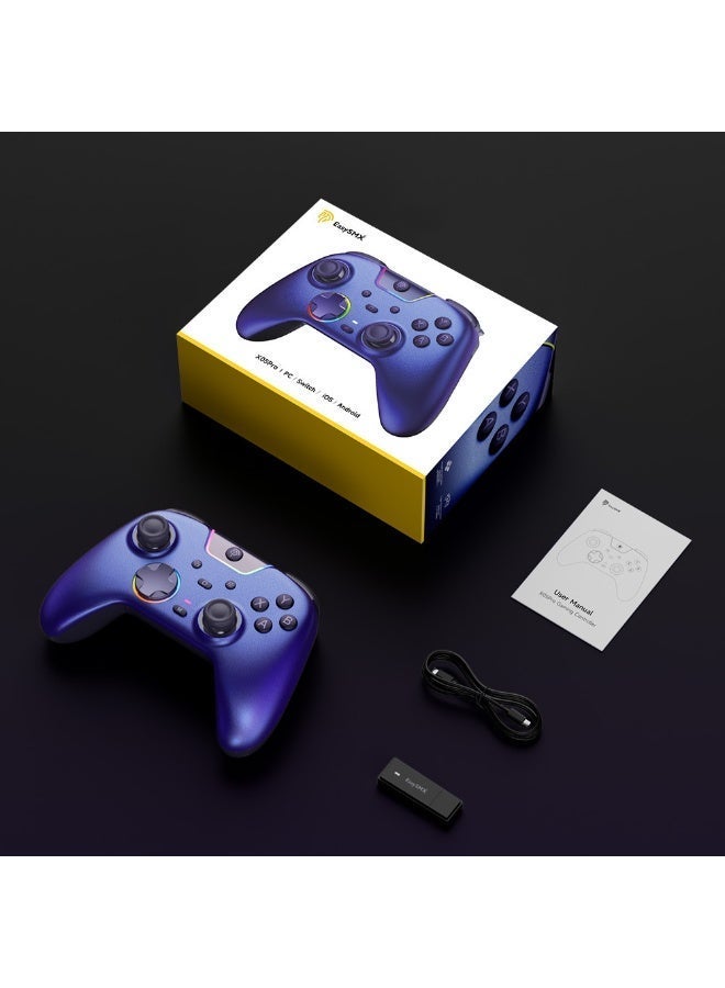 general Professional Gamepad EasySMX X05Pro Wireless Game Controller for PC/Switch/Steam/iOS/Android/Android TV BOX with Dual-Mode Impulse Triggers, Hall Joysticks, Ergonomic Skin-Like Grip, Quiet-Touch Low-Noise Buttons, 1000Hz Polling, 2 Programmable Buttons, RGB, 1000mAh Battery - Image 4