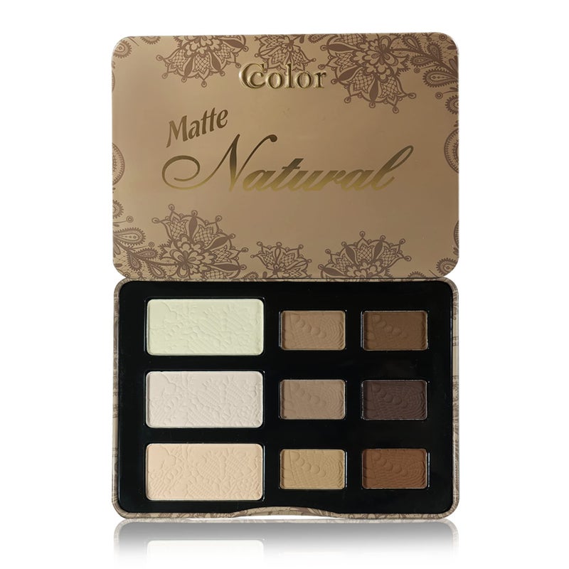 Ccolor Cosmetics - Matte Natural, 9-Color Eyeshadow Palette Matte Finish, Highly Pigmented Eye Shadow Makeup, Long-Wearing Eye Palette, Eye Makeup Kit with Easy-to-Blend Neutral Shades - Image 1