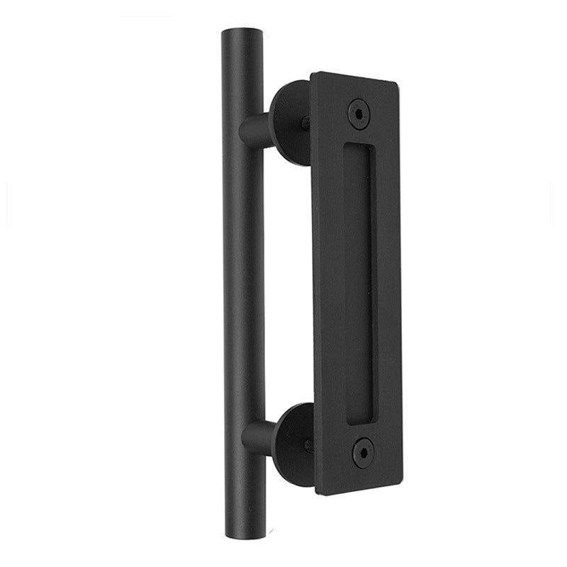 Barn Door Handle: 2 Black Round Double-Sided Sturdy Durable Handles - Simple Design For Easy Operation For Wooden Barn Doors Sliding Doors - Image 4