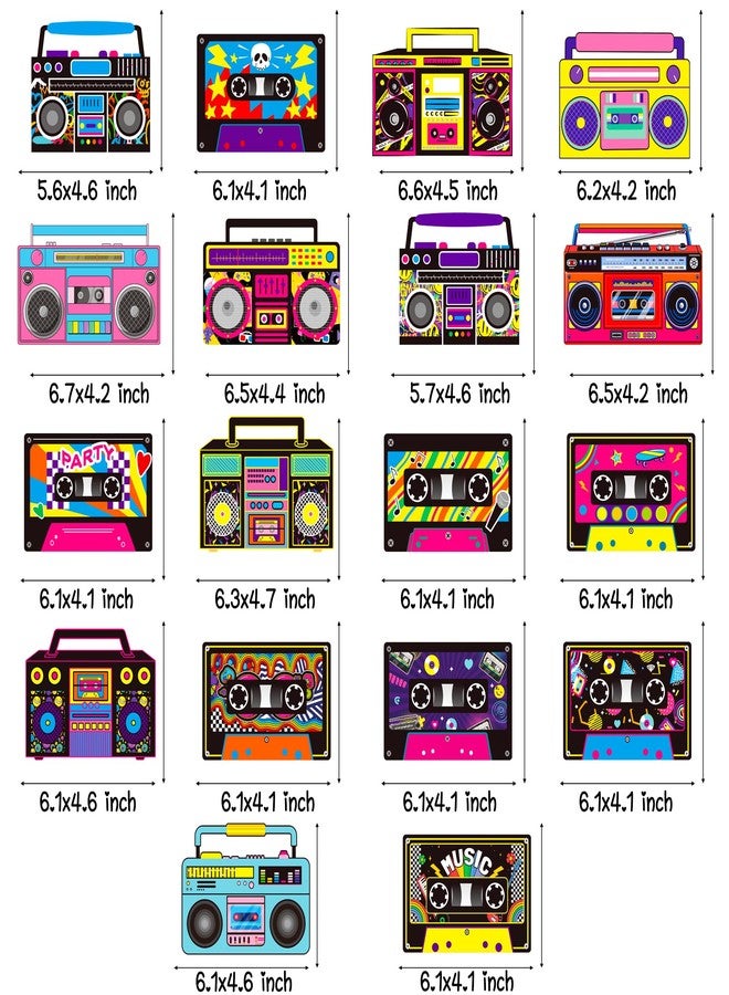 اوموني شريط كاسيت بوم بوكس معلق دوامات 20 قطعة ديكورات عيد ميلاد راديو ريترو حفلات الثمانينيات والتسعينيات لافتات سقف شريط كاسيت بوم بوكس معلق ديكور لحفلات موسيقى الهيب هوب - Image 2