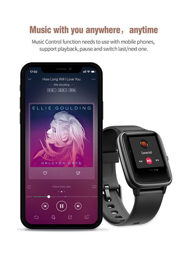 نيبمينينت ساعة ذكية مضادة للماء لقياس ضغط الدم أسود - Image 2